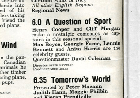 SCAN: Radio Times listing for A Question of Sport
