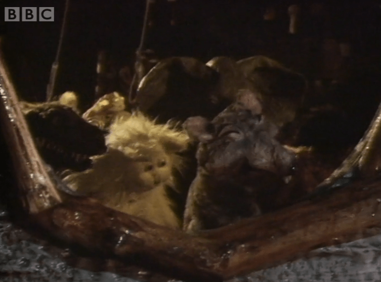 SCREENCAP: A group of terrified (puppet) animals huddle together